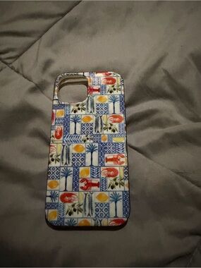 T.J.Maxx Blue Multicolor Tile-Pattern Phone Case